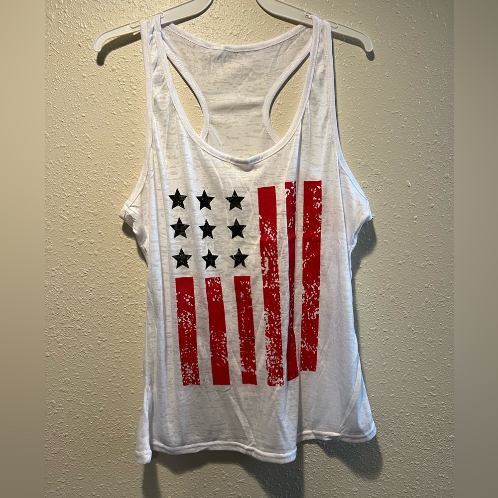 White USA tank top